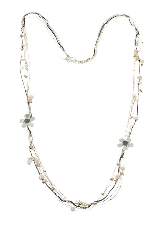 NECKLACE MUTLI CHAIN FLOWER HANDMADE IN ISRAEL