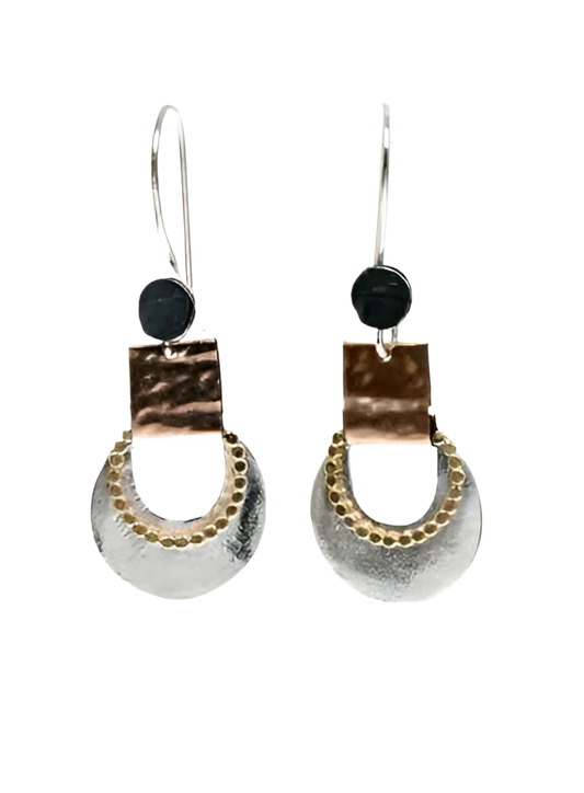 EARRINGS DROPS ROSE GOLD SILVER HANDMADE