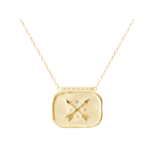 HEIRLOOM PENDANT NECKLACE IN 18 KT YELLOW GOLD PLATE