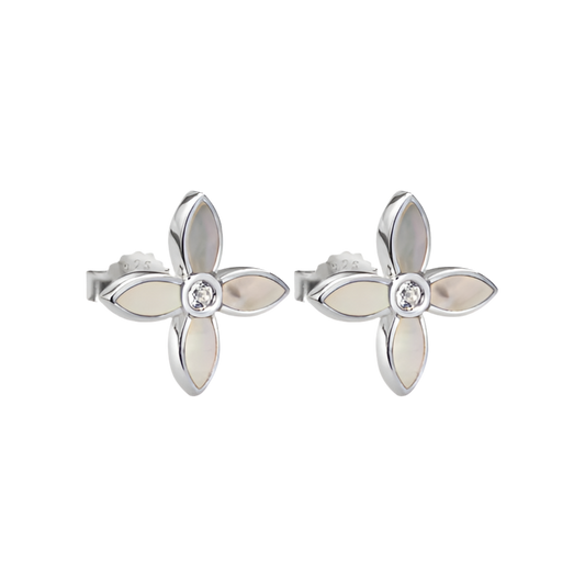 DESERT FLOWER SMALL EARRINGS SILVER