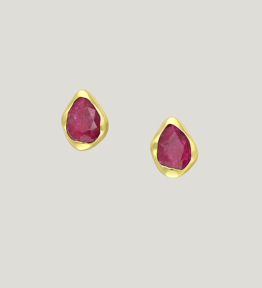 OVAL RUBY STUDS