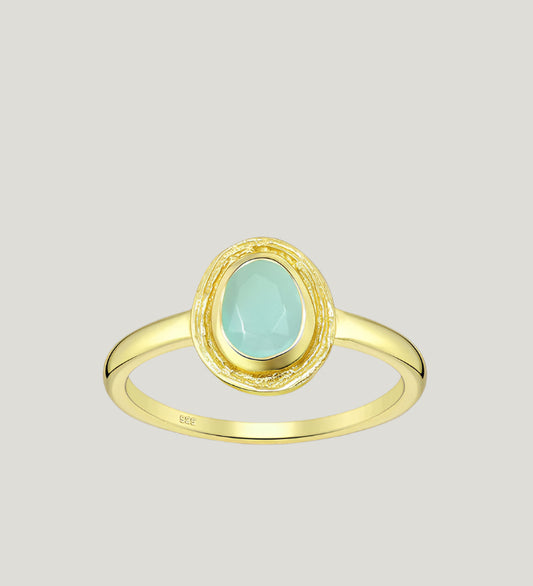 AQUA CHALCEDONY OVAL RING