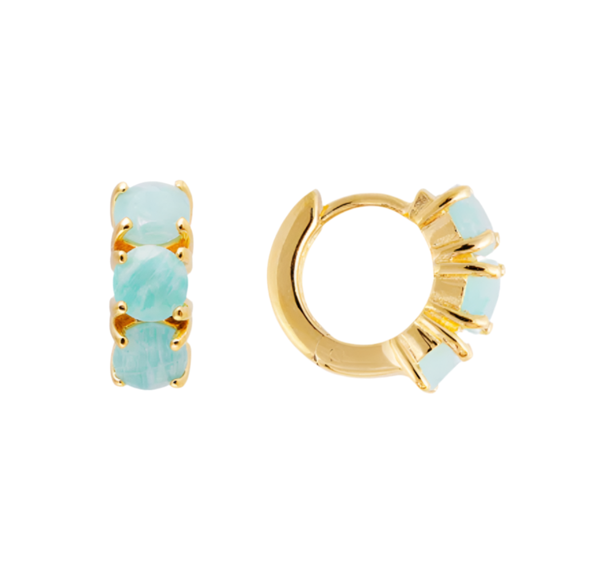 AMAZONITE HUGGIES - GOLD