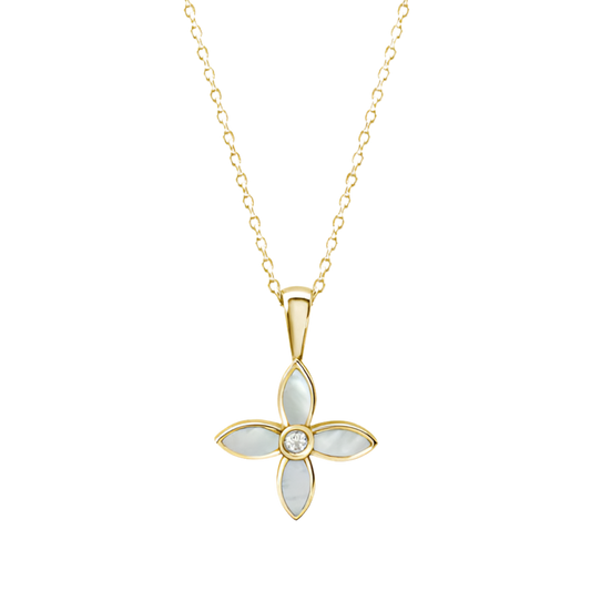 DESERT FLOWER FLORAL NECKLACE - GOLD