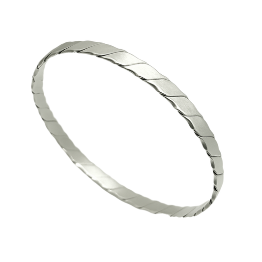 SILVER RIPPLE BANGLE