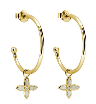 DESERT FLOWER MEDIUM HOOPS - GOLD