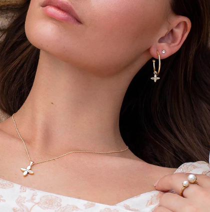 DESERT FLOWER MEDIUM HOOPS - GOLD