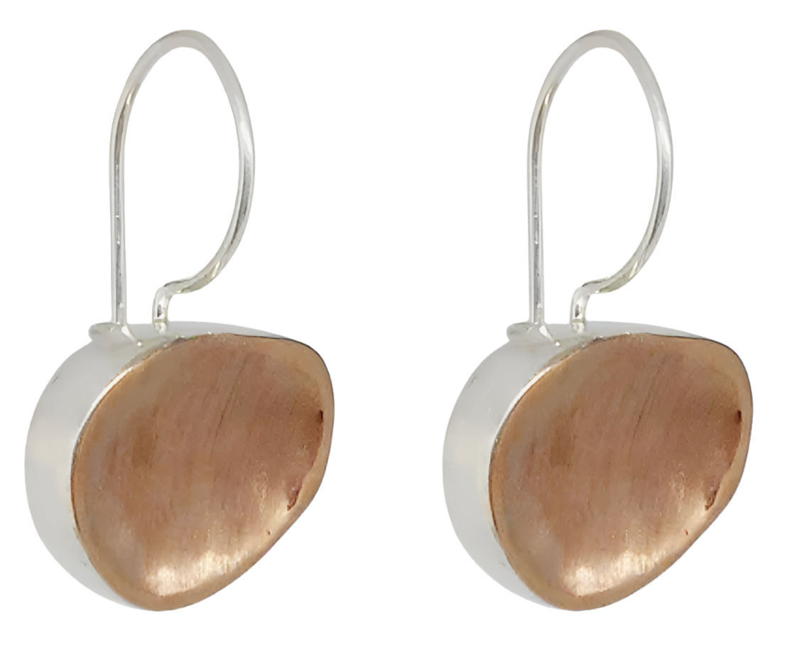 EARRINGS BRUSHED 9CT YELLOW GOLD OVAL SHAPED