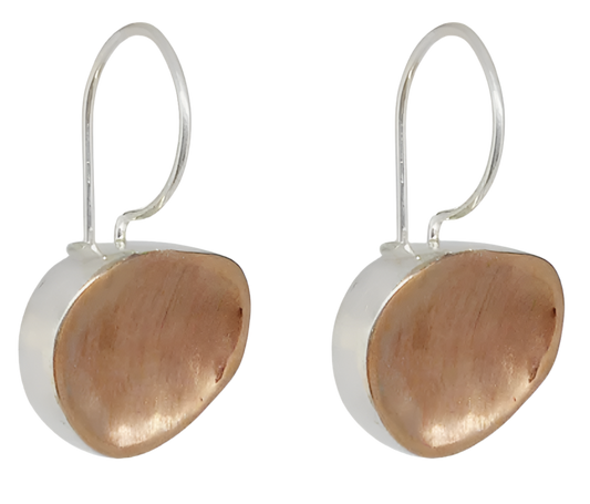 EARRINGS BRUSHED 9CT YELLOW GOLD OVAL SHAPED