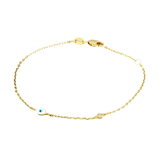 PETITE GOLD PLATED EVIL EYE BRACELET