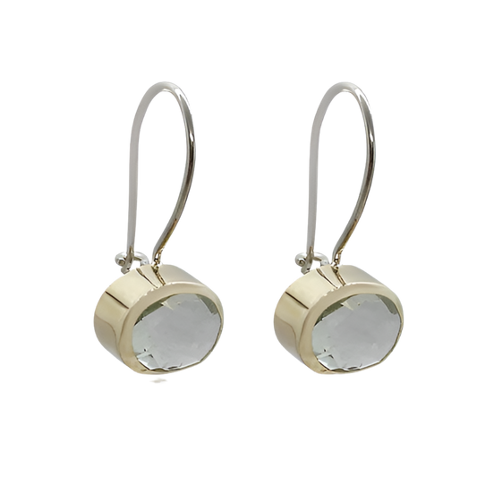 EARRINGS OVAL FIXED GREEN