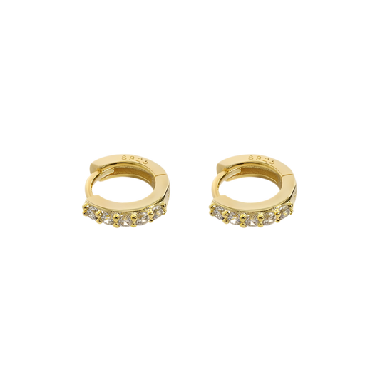 6MM CZ HUGGIES 18K GOLD PLATE