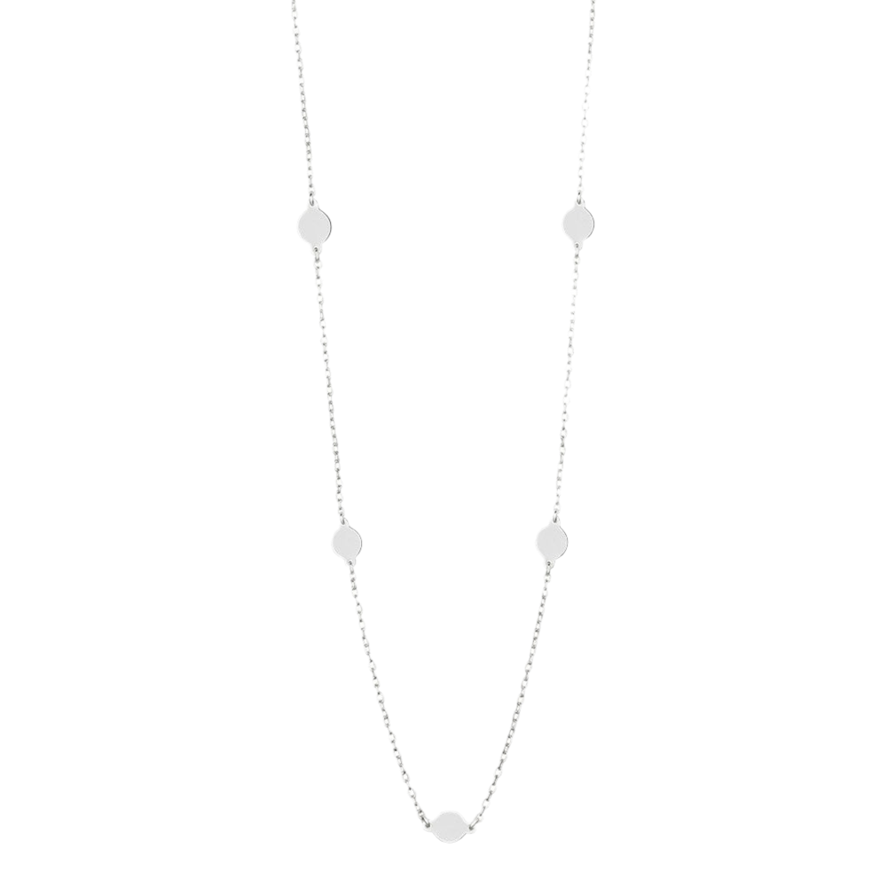 SHORT MULTI DISK NECKLACE - STERLING SILVER