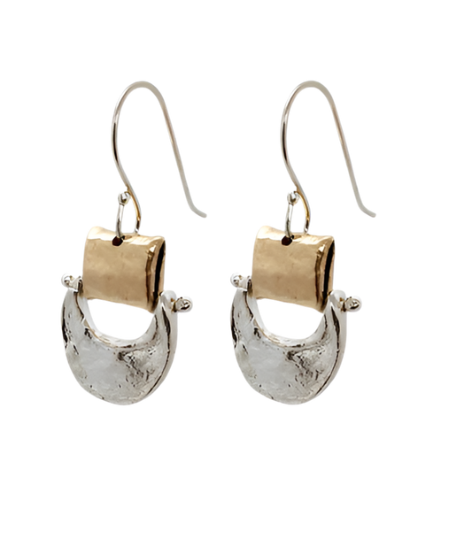 EARRINGS SILVER CRESCENT FOLDS