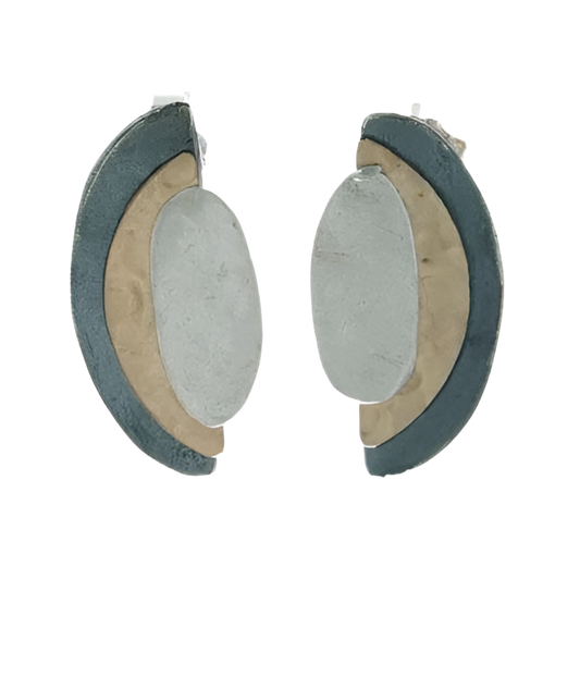 EARRINGS CONTOUR CURVE STUDS