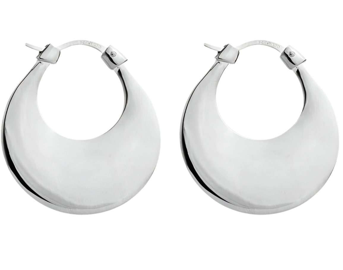 CRESENCE HOOP EARRINGS (STERLING SILVER)