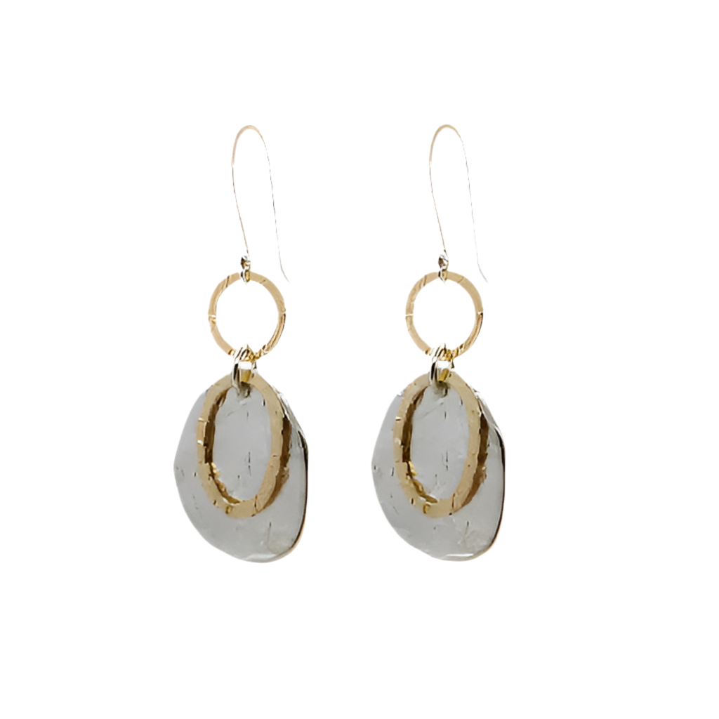 EARRINGS GOLDEN RINGS AND HAND FORGED SILVER