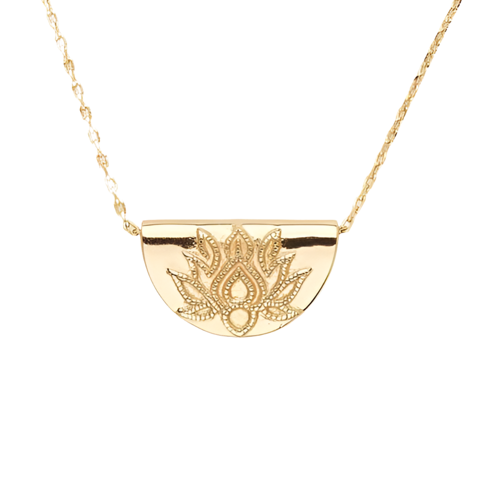 GOLD LOTUS SHORT NECKLACE