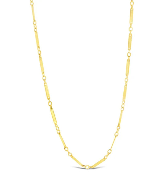9CT GOLD FINE FLAT BAR NECKLACE