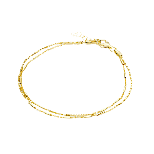 BRACELET DOUBLE LAYER GOLD PLATED CHAIN