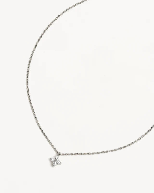 Sterling Silver Crystal Bloom Necklace