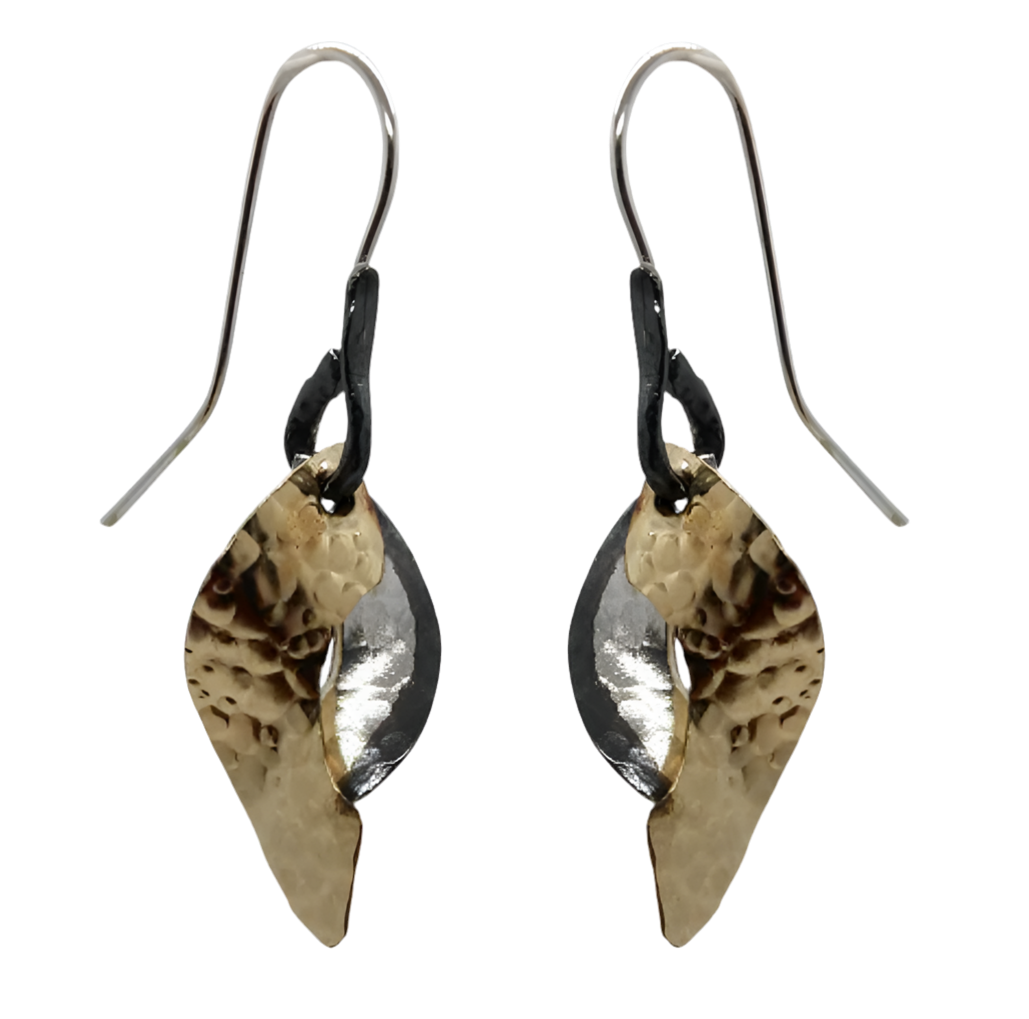 HAMMERED GOLD SWIRL EARRINGS