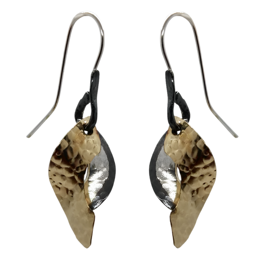 HAMMERED GOLD SWIRL EARRINGS