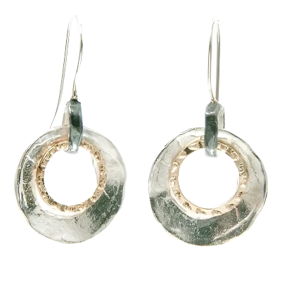 DUO TONE DISK EARRINGS