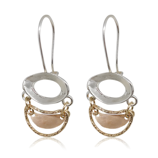 EARRINGS SWINGING ROSE GOLD HANDMADE