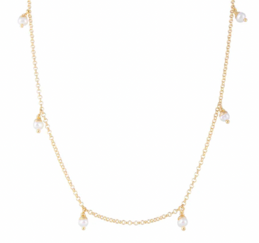 PEARL POM NECKLACE - GOLD
