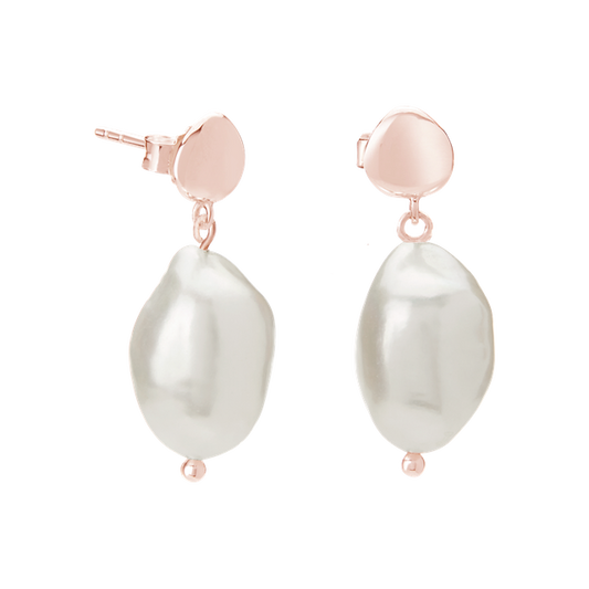 HALCYON PEARL EARRINGS - ROSE GOLD