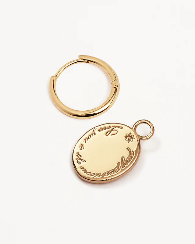 18k Gold Vermeil Love You to the Moon and Back Hoops