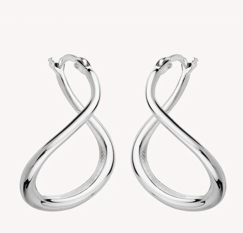 WAVE HOOP EARRINGS (STERLING SILVER)