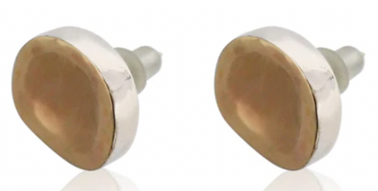 EARRINGS LARGE BRUSHED 9CT GOLD STUDS