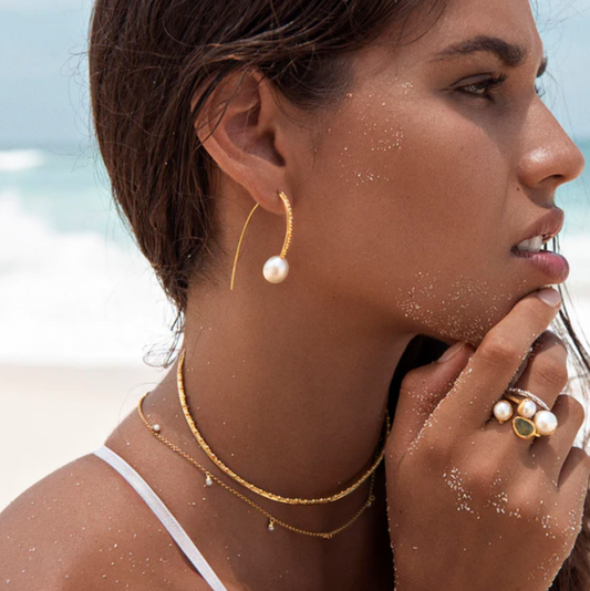 PEARL POM NECKLACE - GOLD