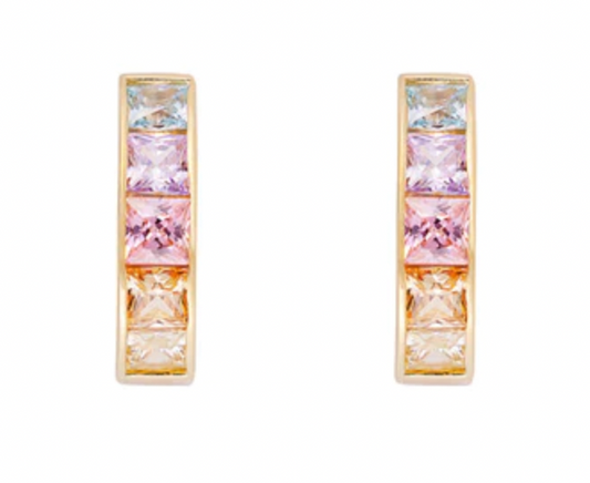 PASTEL OMBRE MIDI HOOPS - GOLD