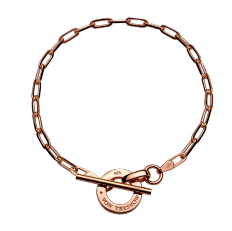 CLIP CHAIN BRACELET WITH VON TRESKOW DISC - ROSE GOLD