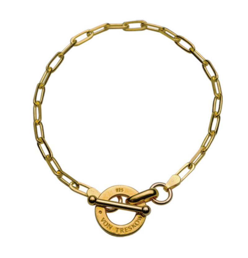 CLIP CHAIN BRACELET WITH VON TRESKOW DISC - GOLD