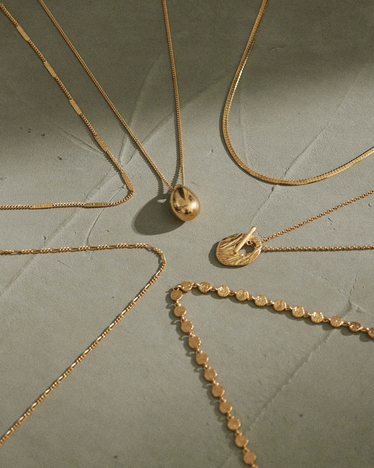 REFLECTION CHAIN NECKLACE - 18K GOLD PLATED