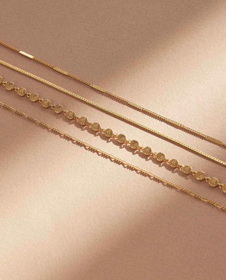 REFLECTION CHAIN NECKLACE - 18K GOLD PLATED