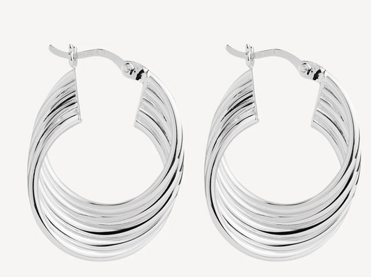 REVIVAL ROUND HOOP EARRINGS (STERLING SILVER)