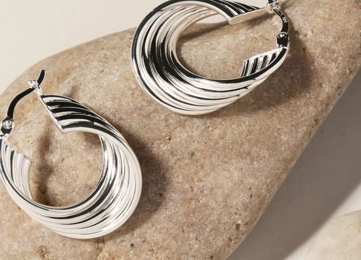 REVIVAL ROUND HOOP EARRINGS (STERLING SILVER)