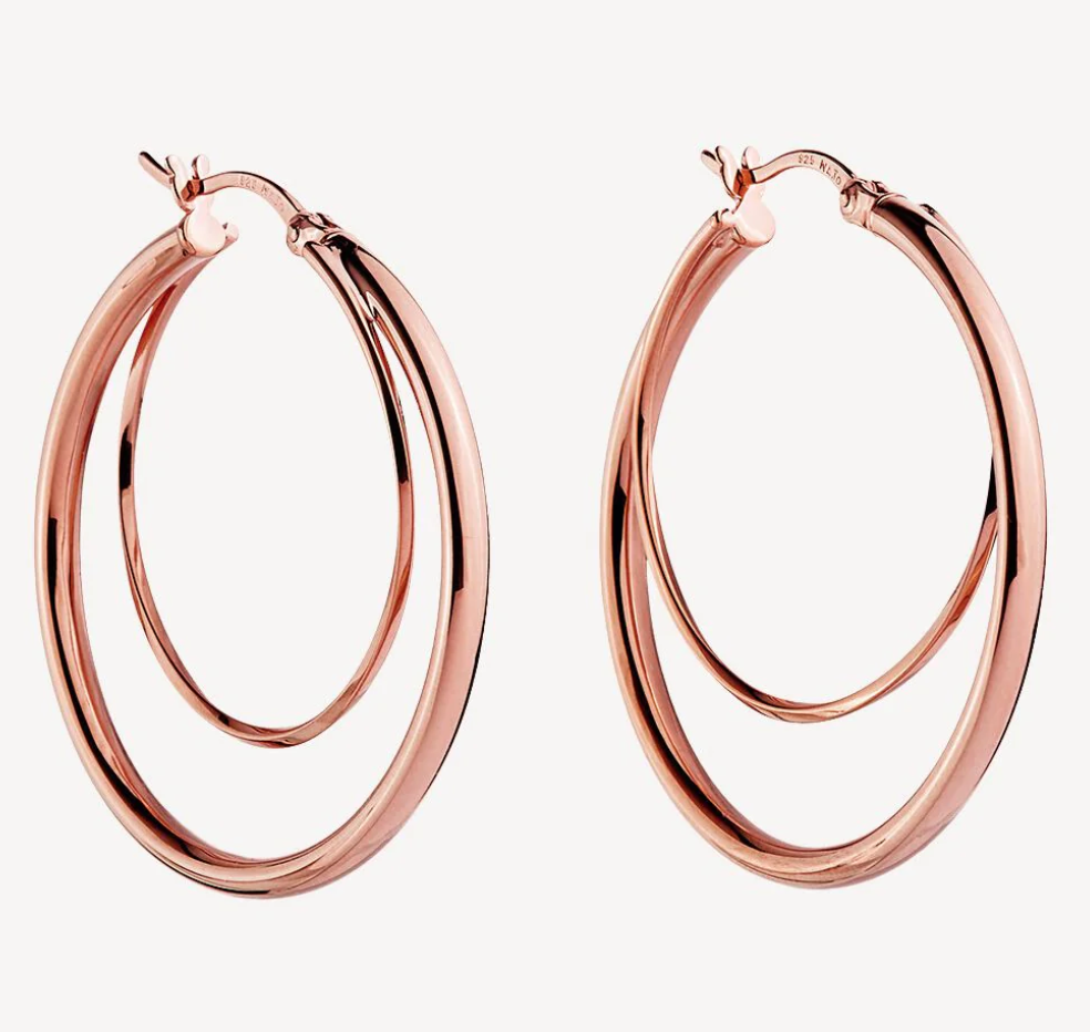 WHIRLPOOL HOOP EARRINGS (ROSE GOLD PLATED)