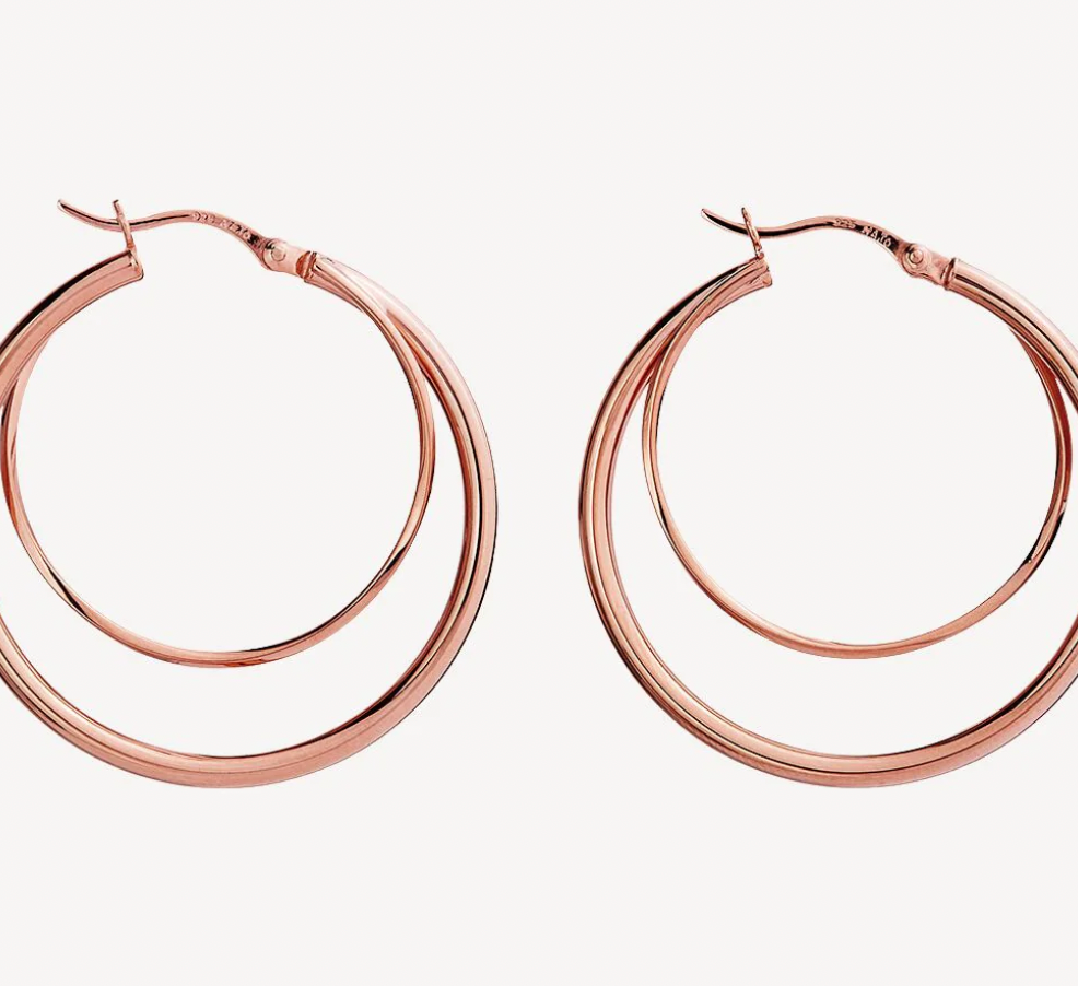 WHIRLPOOL HOOP EARRINGS (ROSE GOLD PLATED)