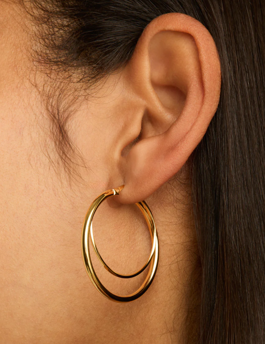 WHIRLPOOL HOOP EARRINGS (ROSE GOLD PLATED)