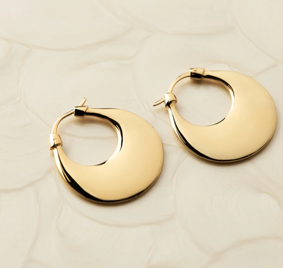 CRESENCE HOOP EARRINGS (YELLOW GOLD PLATED)
