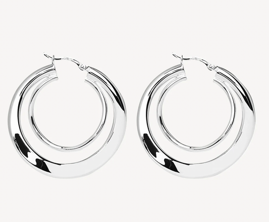NAJO LARGE STRUDEL HOOP (STERLING SILVER)