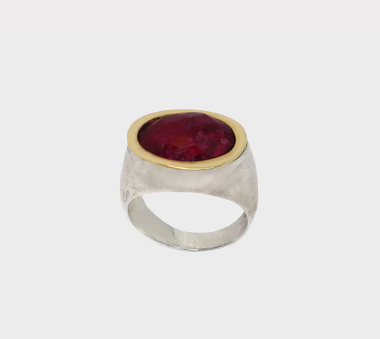 HANDMADE OVAL RUBY RING