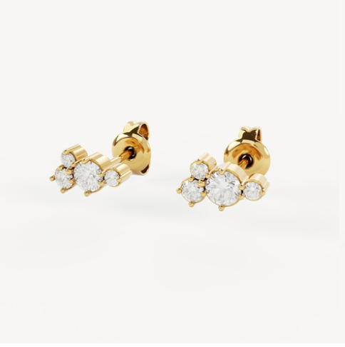 GOLD MIST STUD EARRINGS