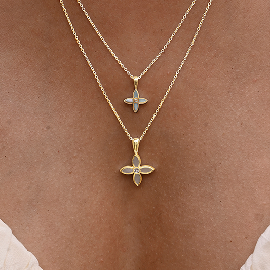 MINI DESERT FLOWER NECKLACE SILVER